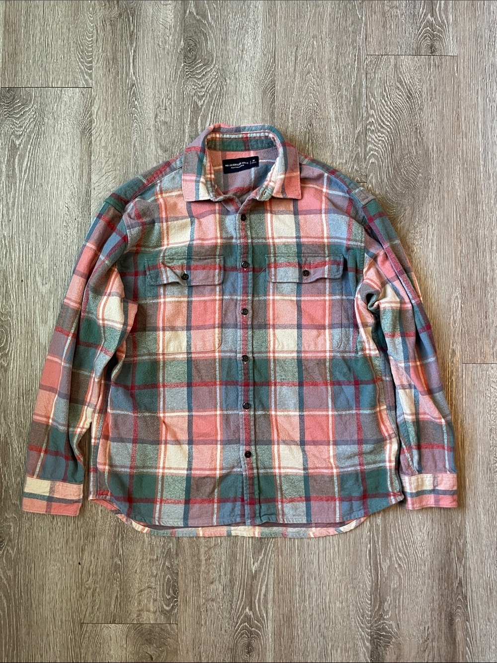 Abercrombie & Fitch 90s Plaid flannel Oversized Shirt button down casual medium